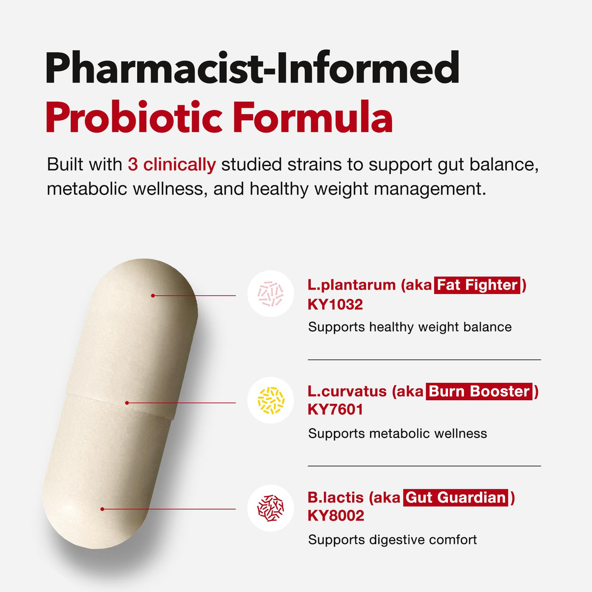 Probiotics for Bloating Relief 30 Capsules W8548