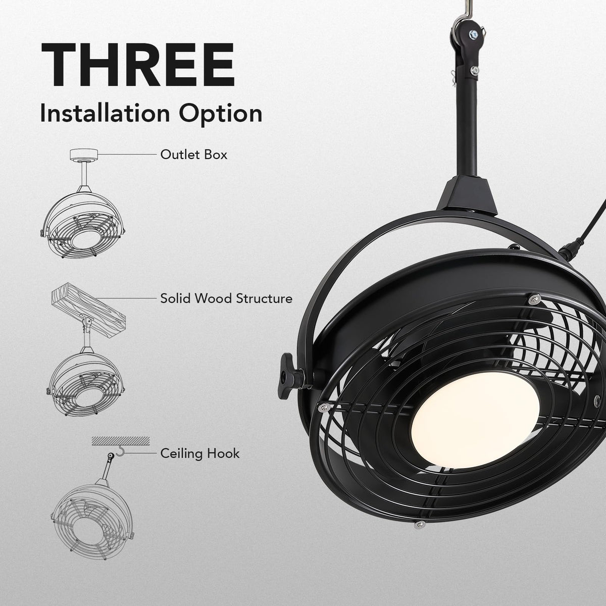 20" Outdoor Ceiling Fan with Lights T2301