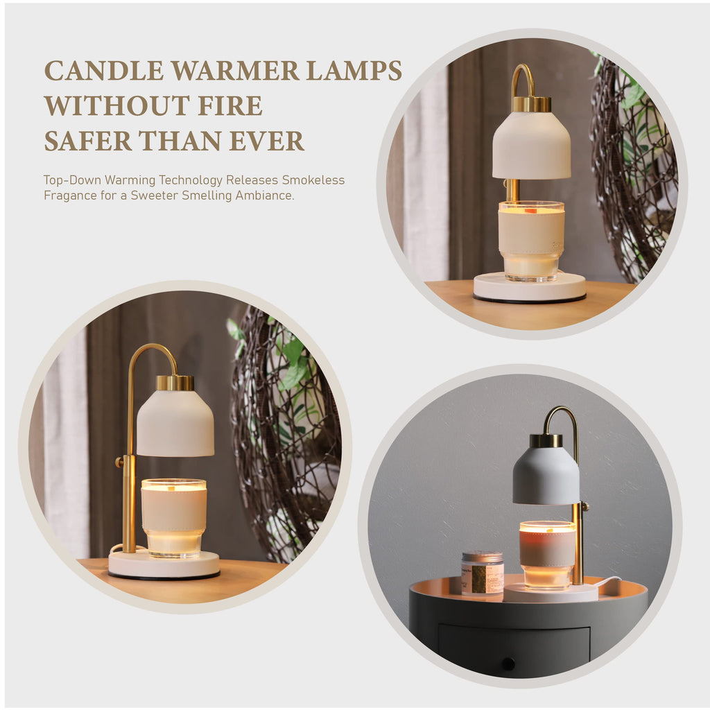 Candle Warmer Lamp with Timer Dimmer Adjustable White C34447