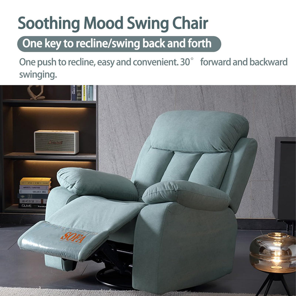 Gray Velvet Swivel Rocking Reclining Sofa U890462