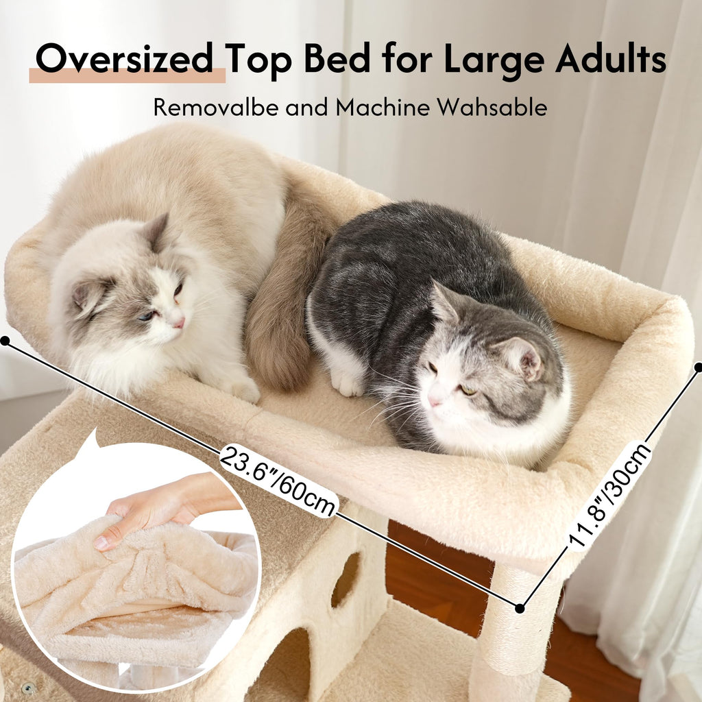 70” XXL Cat Tree Tower with Oversized Bed I3517