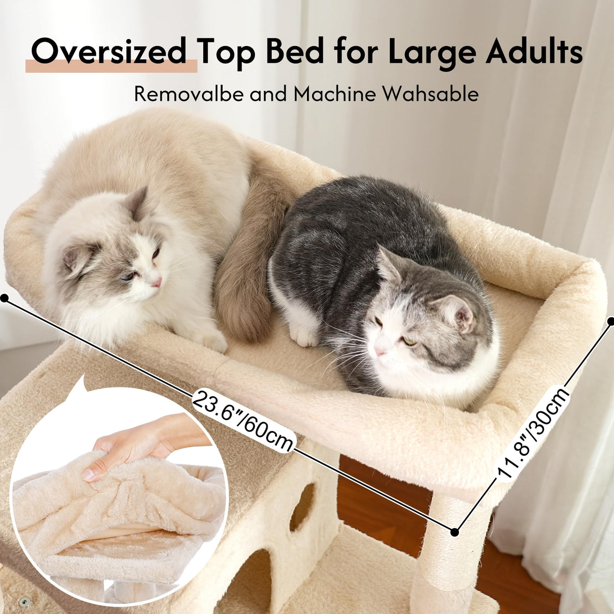 70” XXL Cat Tree Tower with Oversized Bed I3517