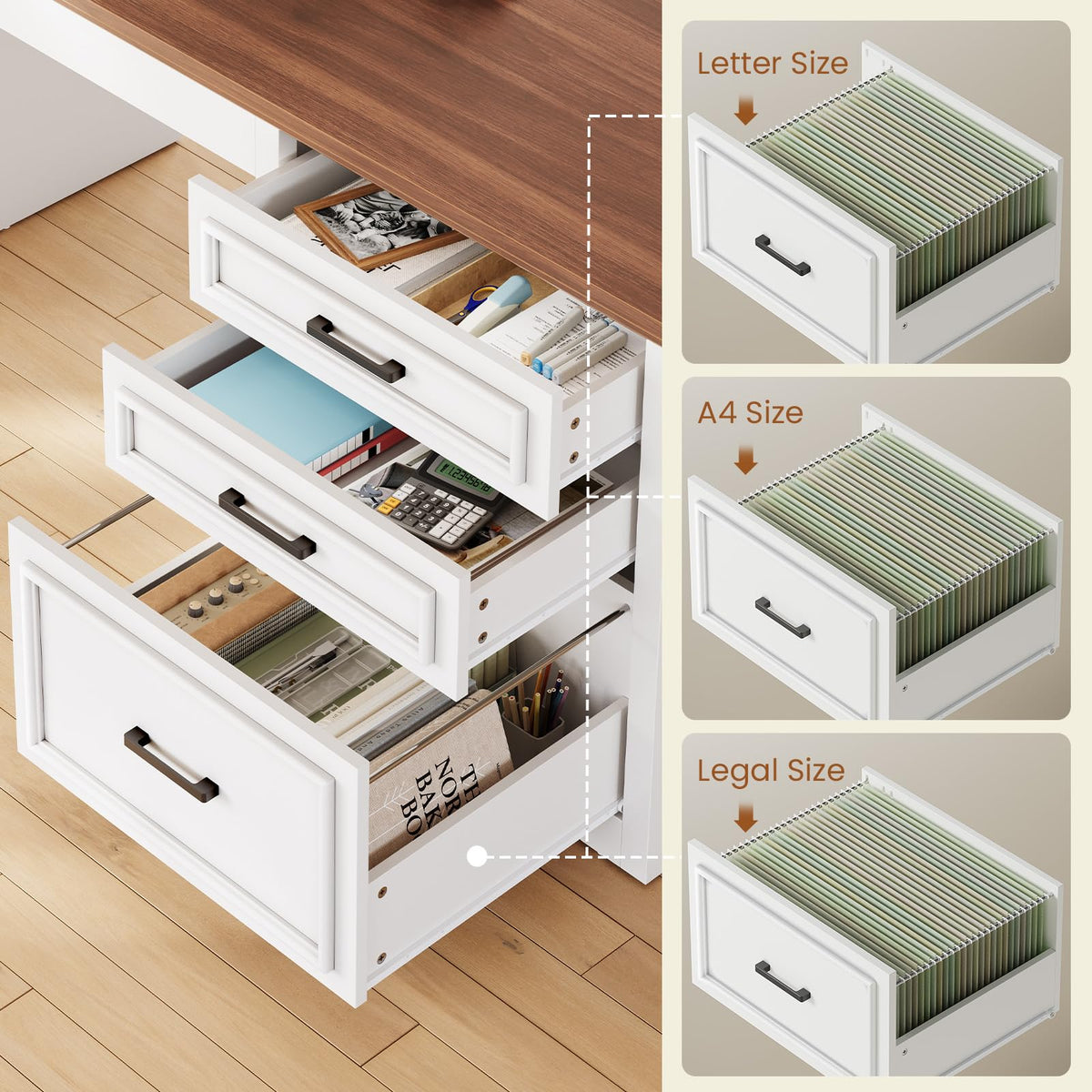 L Shaped Standing Desk with Storage C469275