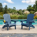 Folding Adirondack Chair Set of 2 with Cup Holder Navy Blue U9213