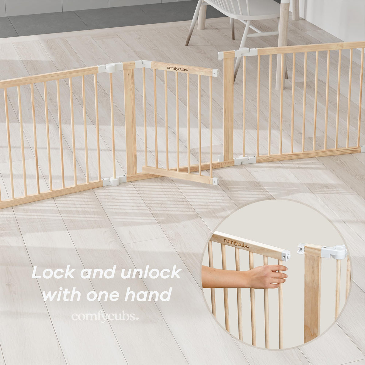 Foldable Playpen Light Wood White C85675