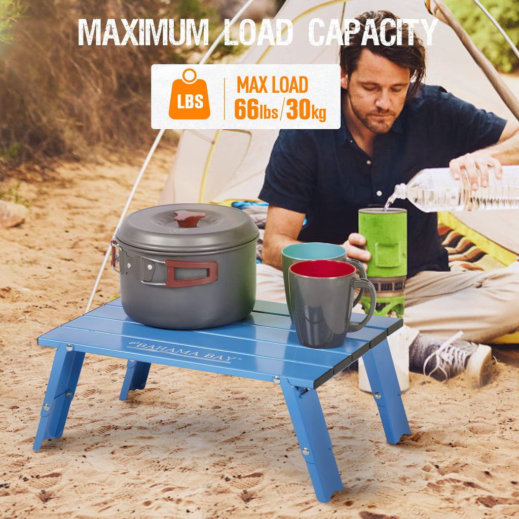 Ultralight Aluminum Mini Table, 66lbs/30kg Weight Capacity, Foldable Beach Table Z1428