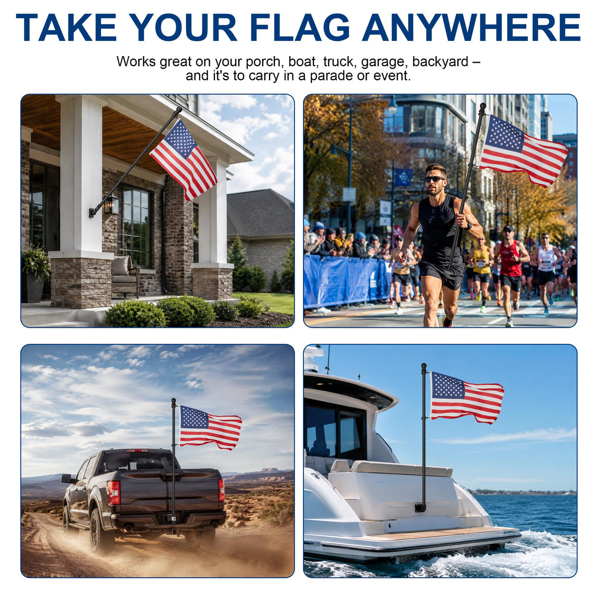 Black 5FT Aluminum Flag Pole J126