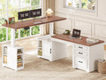 L Shaped Standing Desk with Storage C469275
