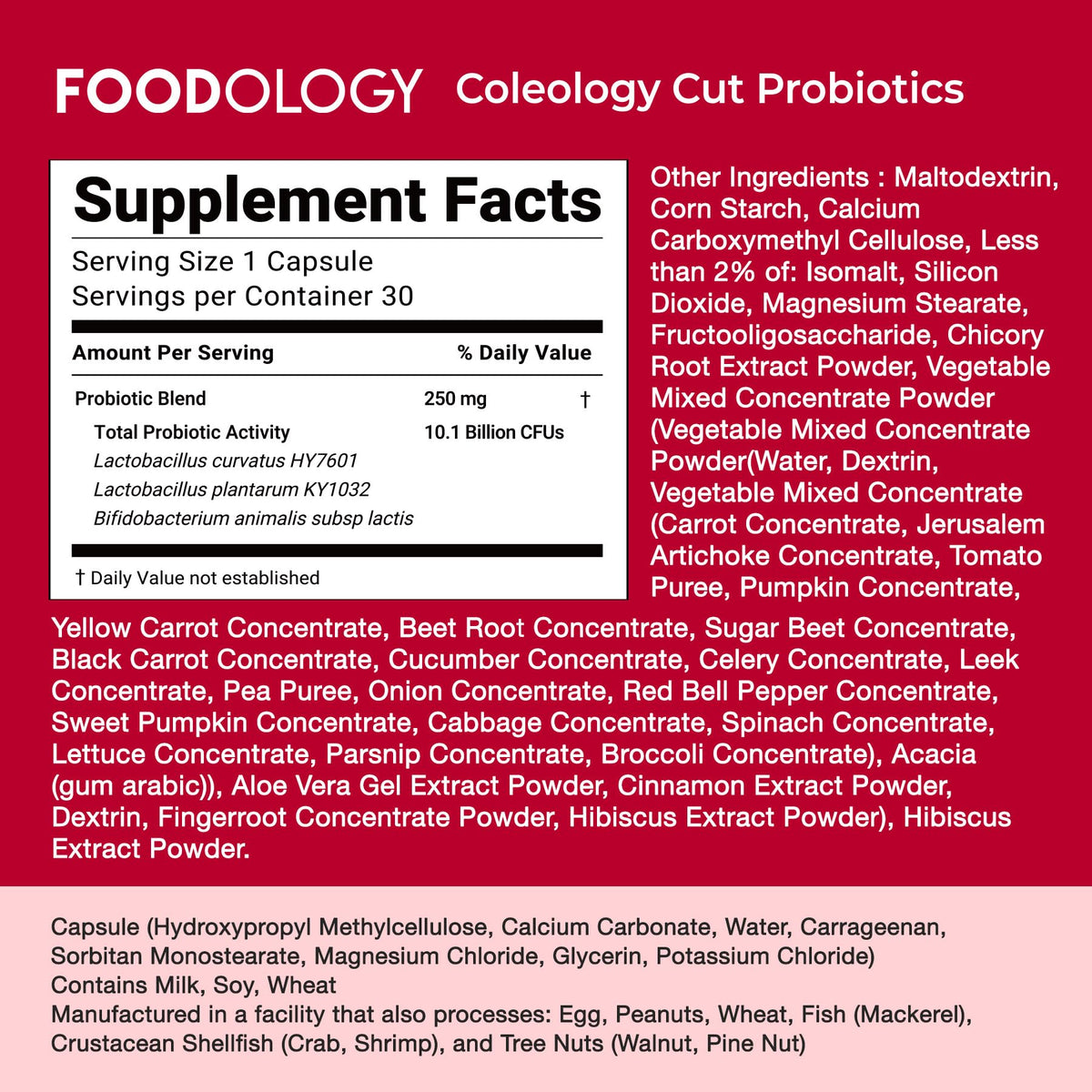 Probiotics for Bloating Relief 30 Capsules W8548