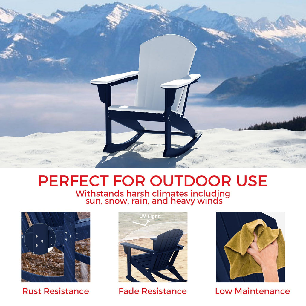 Navy Blue HDPE Adirondack Chair I825988