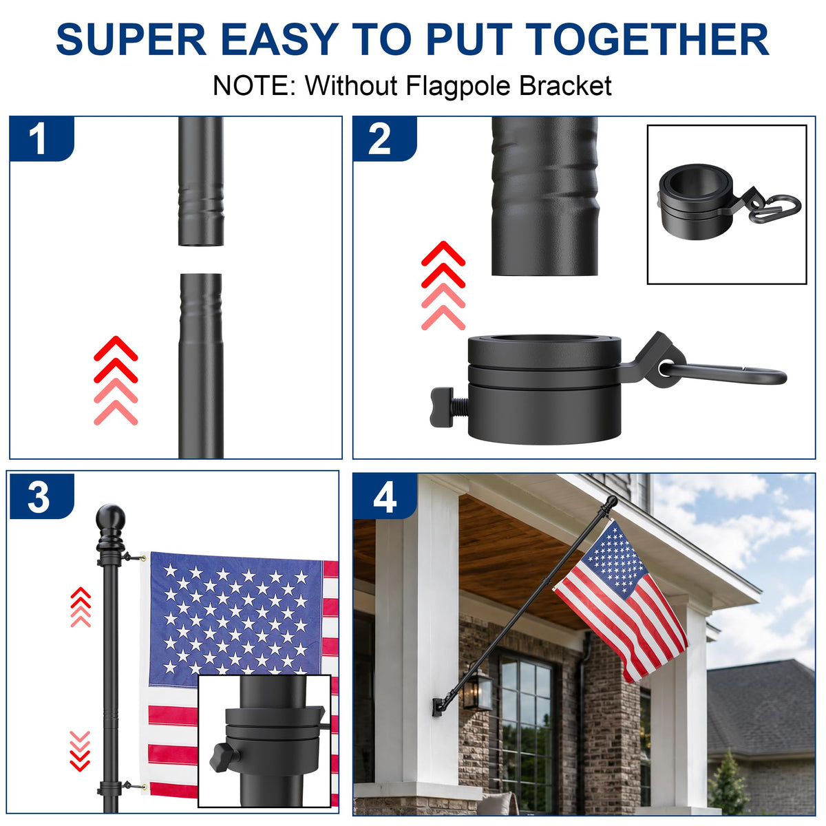 Black 5FT Aluminum Flag Pole J126