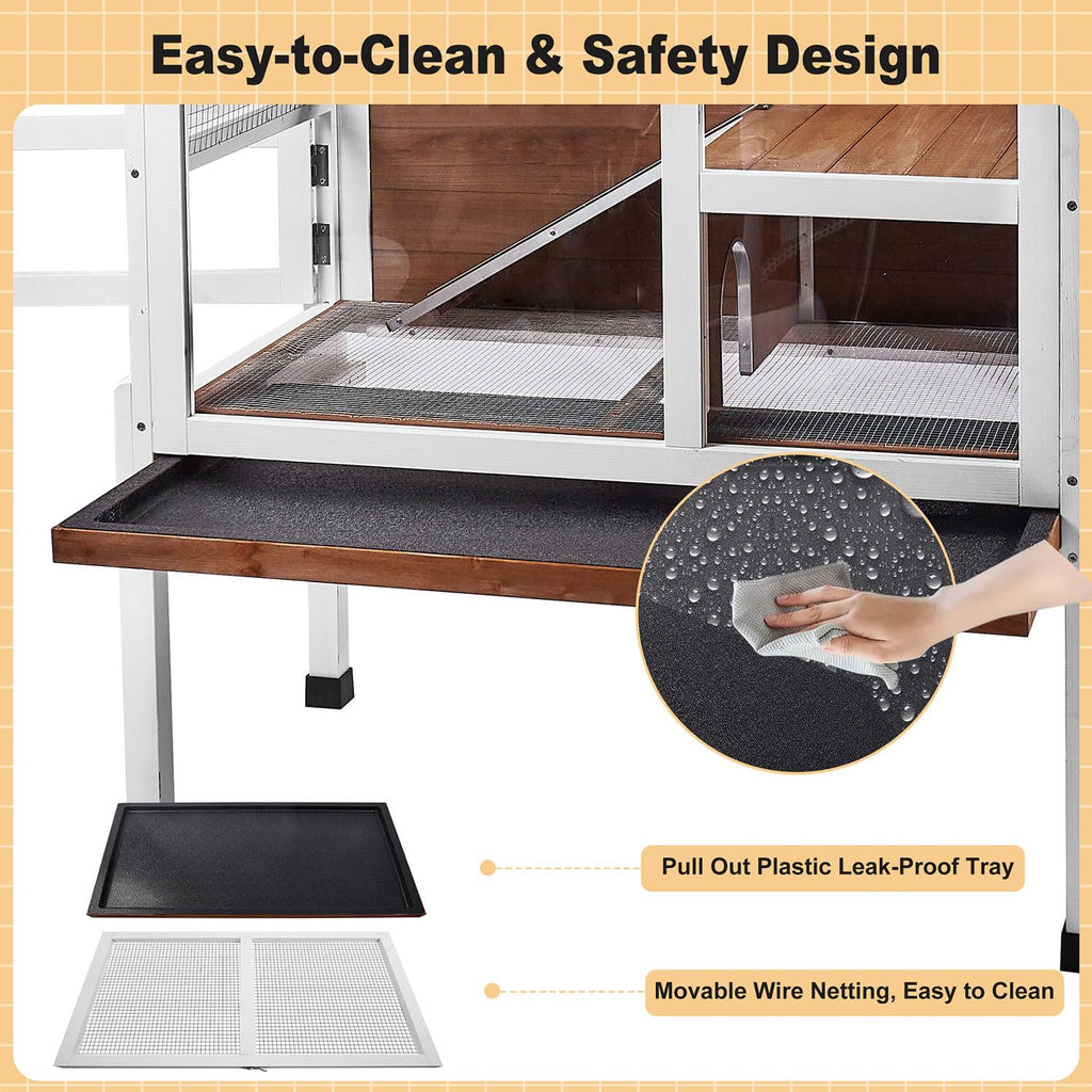 2-Story Wooden Small Animal Cage with Stand B42259