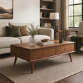 Oak Wood Coffee Table with Storage W1262