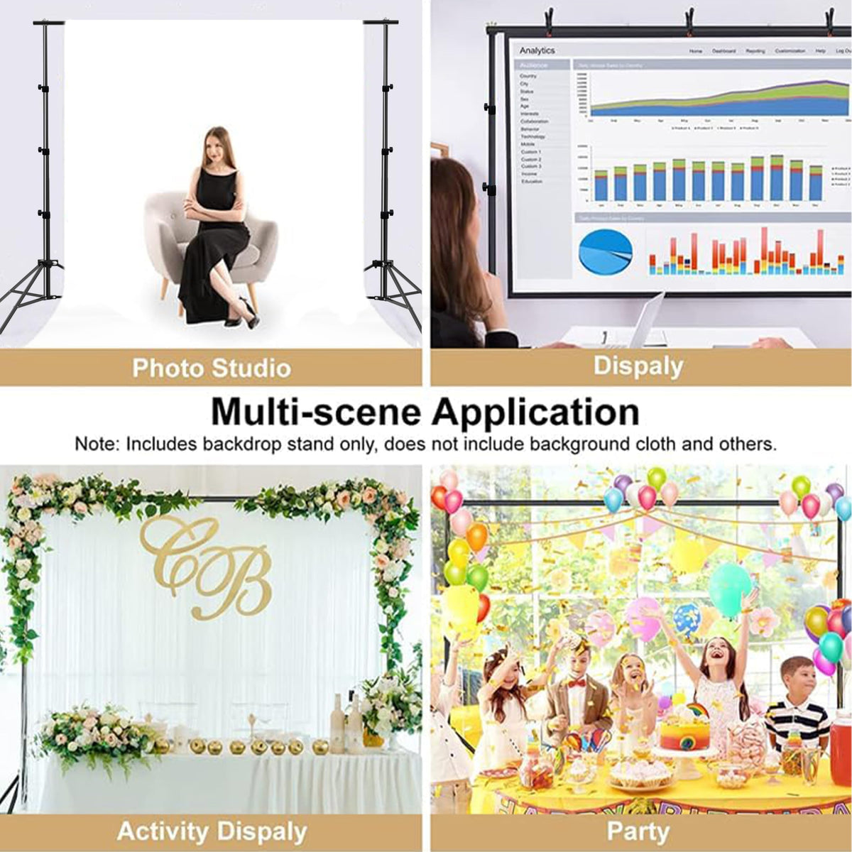 Adjustable Photo Backdrop Stand 9ft x 10ft with Carry Bag X490513