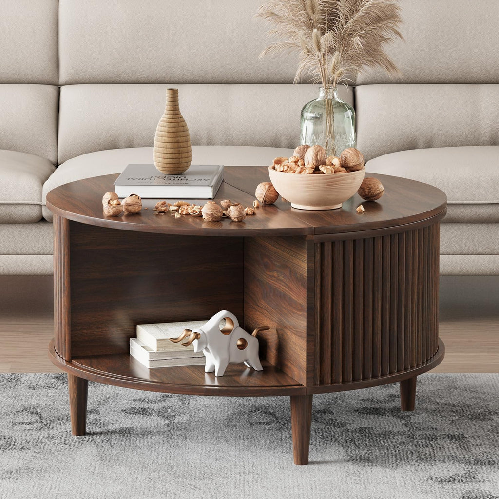 Round Lift Top Coffee Table with Storage P7173