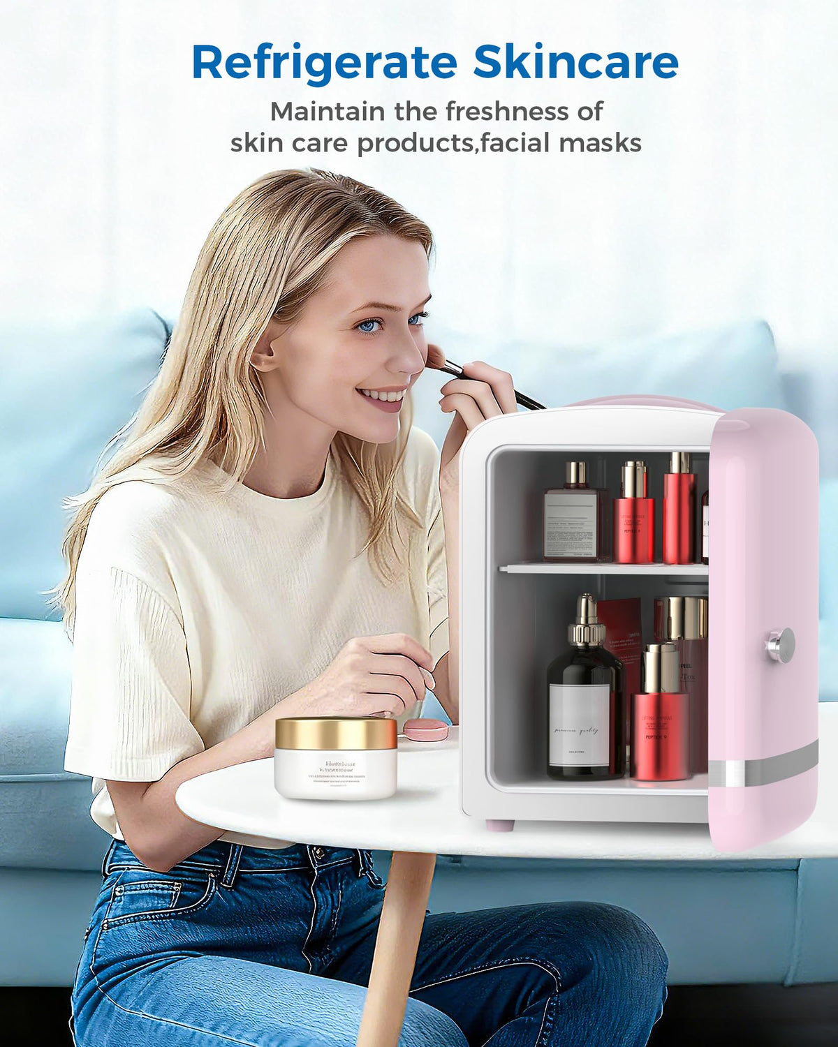 Mini Fridge 4L 6 Cans Pink R11005