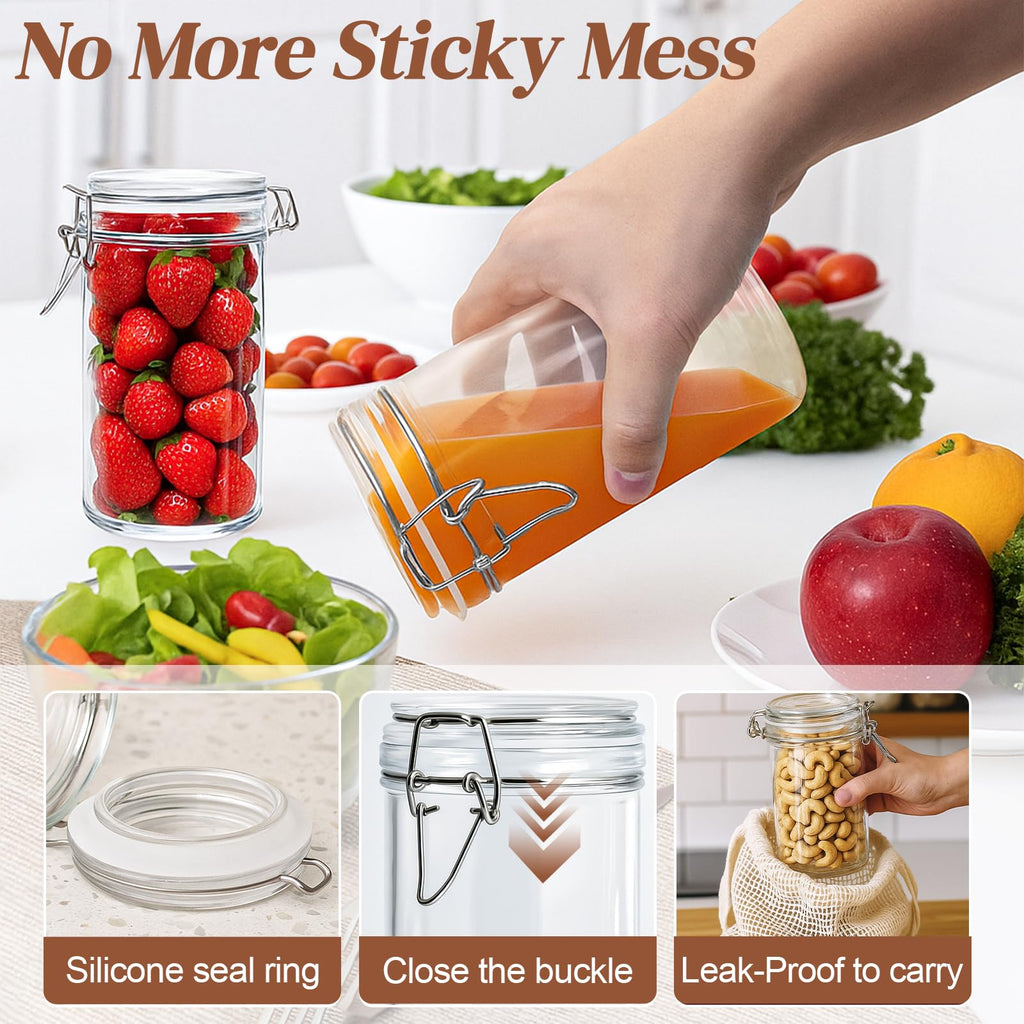 8 PCS 16 oz Glass Jars with Airtight Lid Z78017