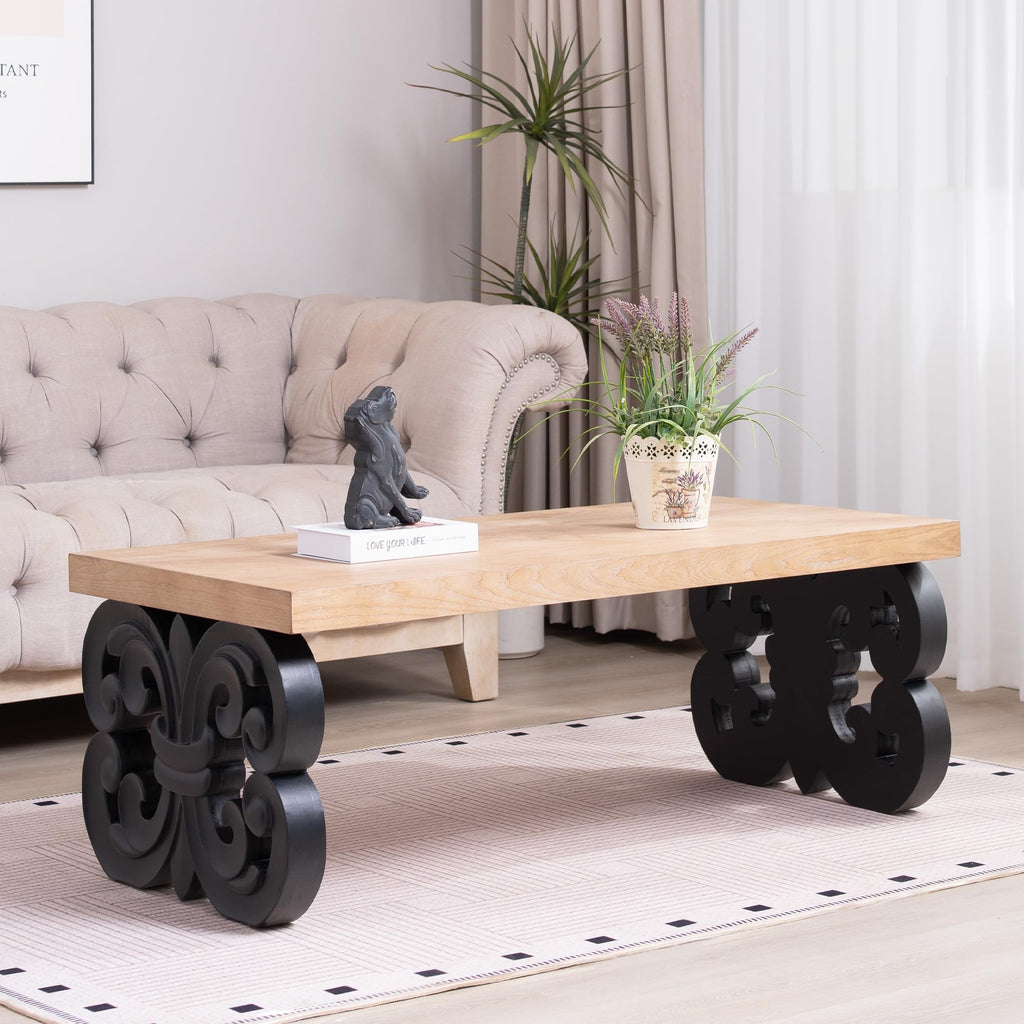 Rectangle Coffee Table with Wood Top F492