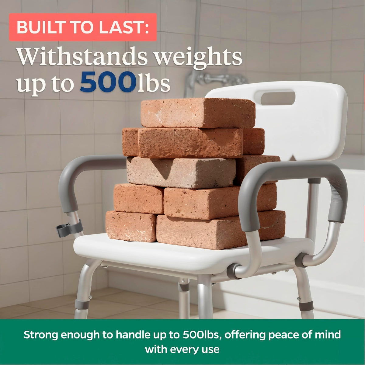 Adjustable Shower Chair with Mat X5046