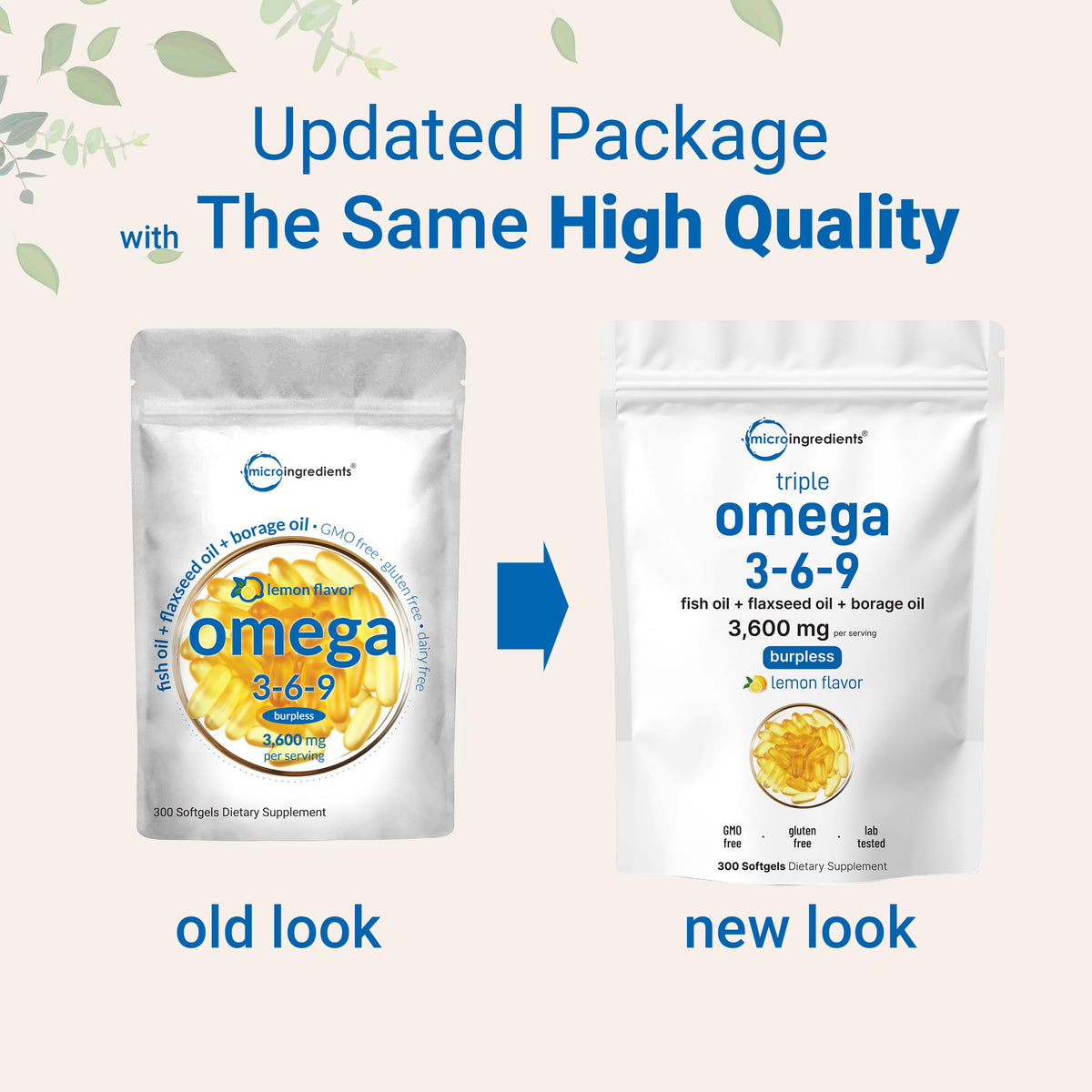 Omega 3-6-9 3600mg Lemon Flavor Softgels L12737