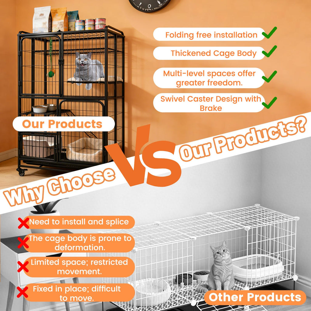 Collapsible Metal Wire Cat Cage O2671