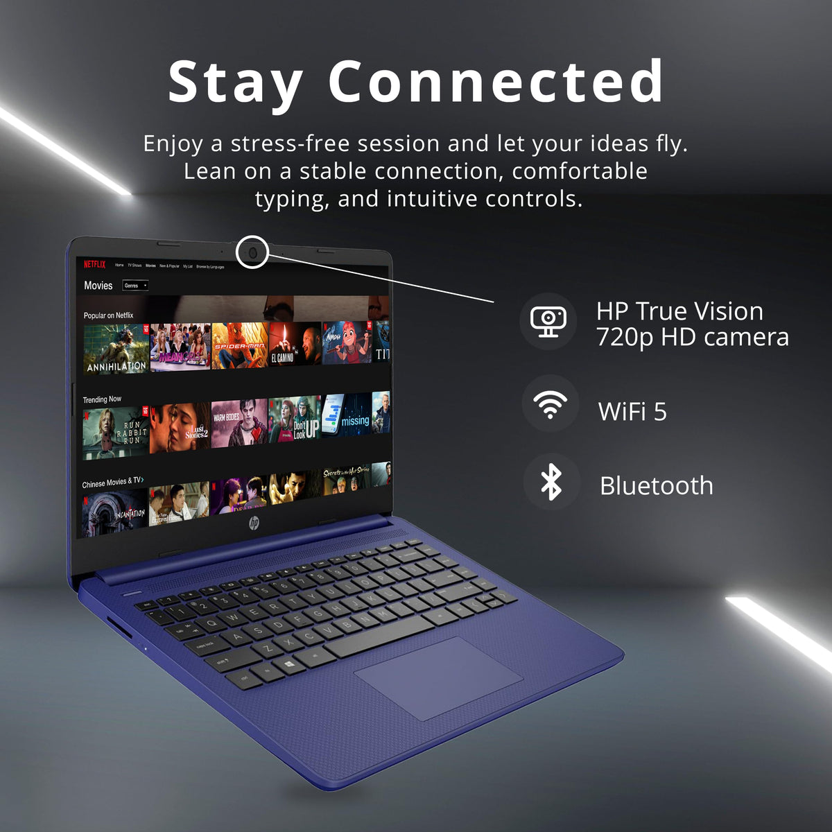 14" HD Laptop Intel Celeron N4120 4GB RAM 224GB Storage Blue C256394