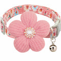 Small Dog Collar with Flower and Bell T7734