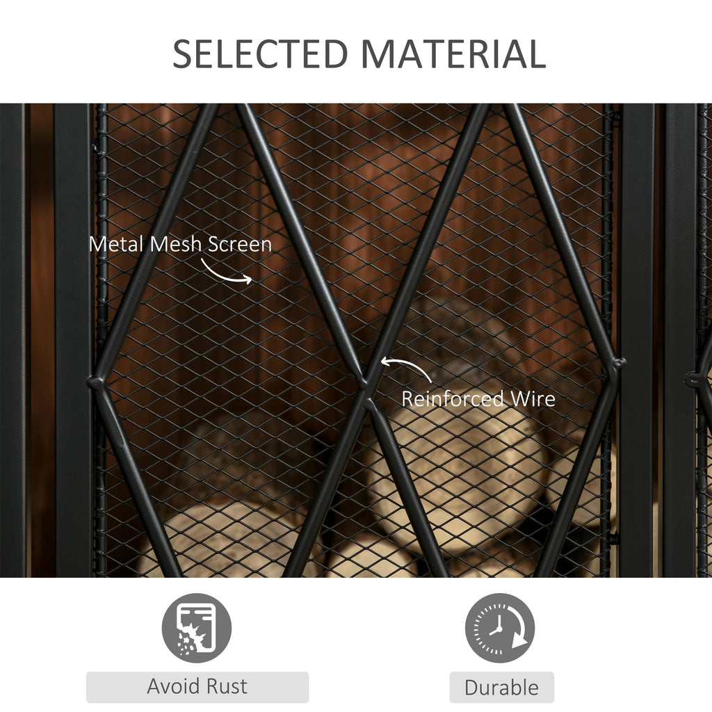 Folding Fireplace Screen Heavy Duty Black Z96362