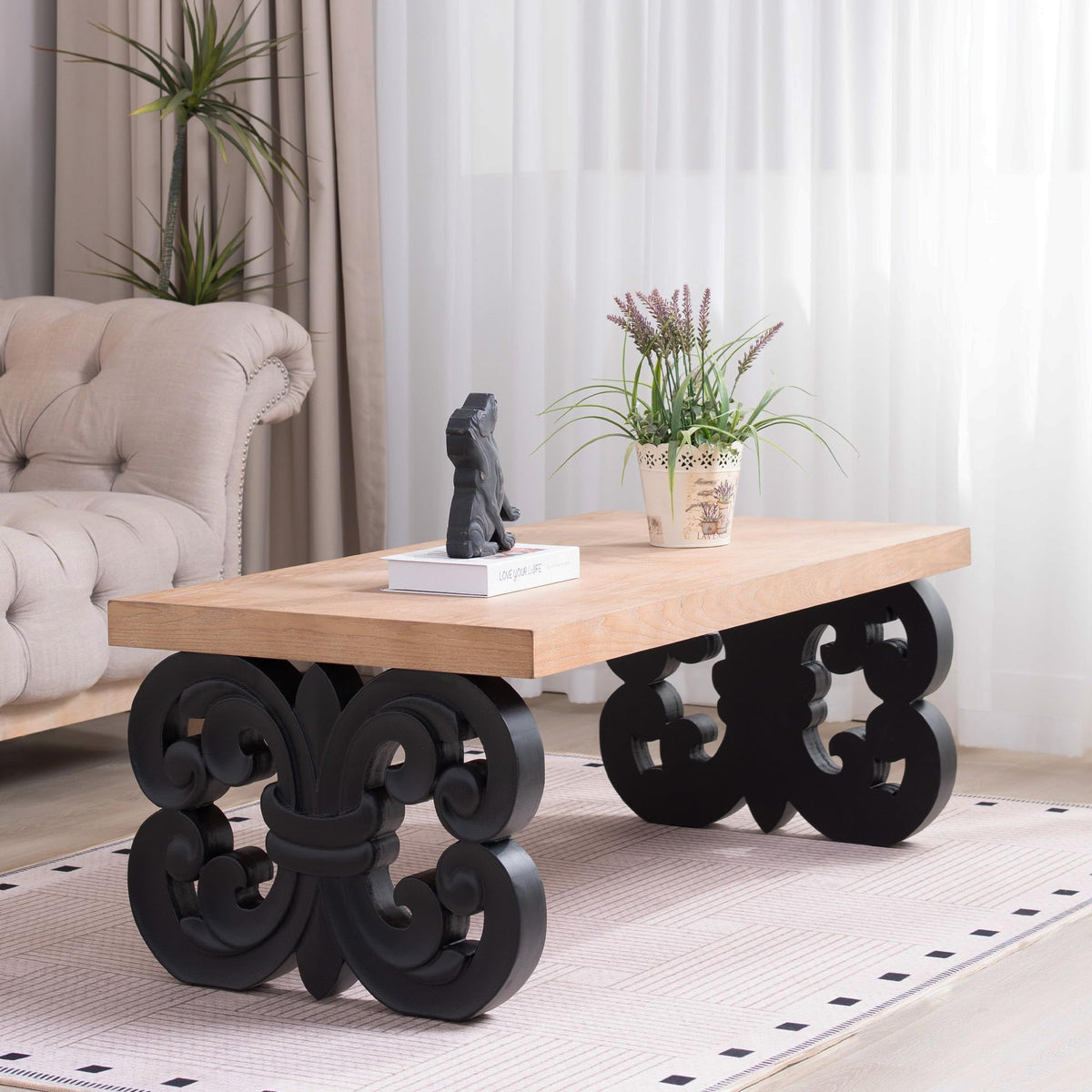 Rectangle Coffee Table with Wood Top F492