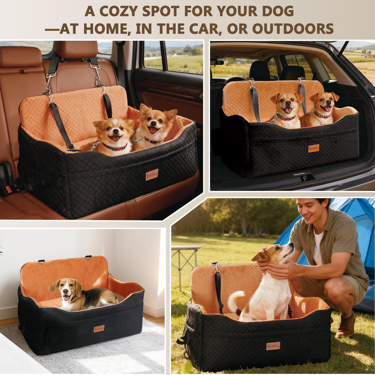 Large Dog Car Seat with 4 in Cushion G695