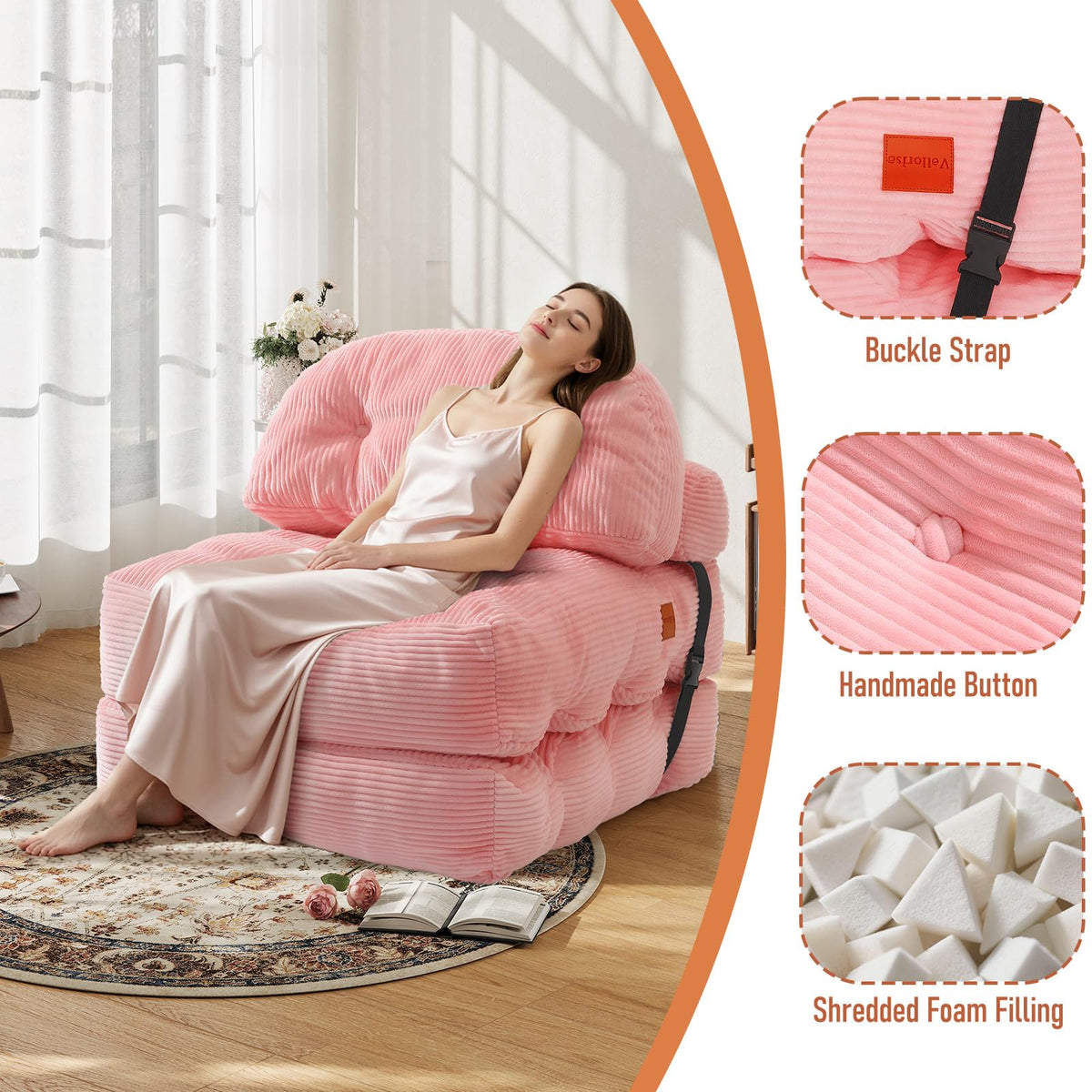 Folding Convertible Sofa Bed with Pillow Y603390