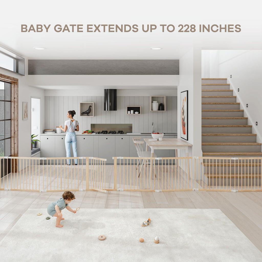 Foldable Playpen Light Wood White C85675