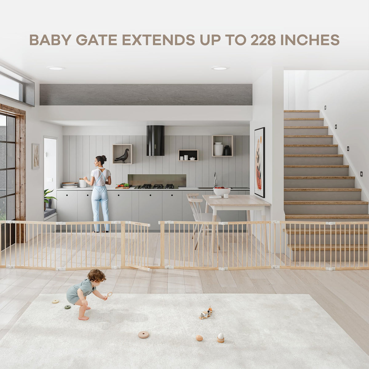 Foldable Playpen Light Wood White C85675