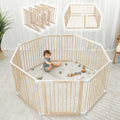 Foldable Playpen Light Wood White C85675