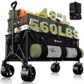 48'' Extra Large Collapsible Wagon with Big Wheels, 300L Black W209666