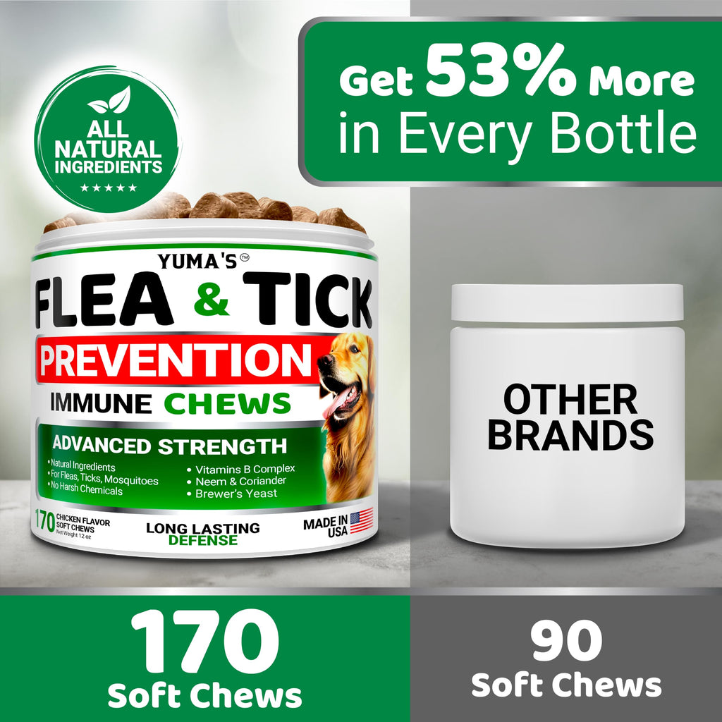 Natural Oral Flea and Tick Prevention for Dogs, 170 Chews J4389