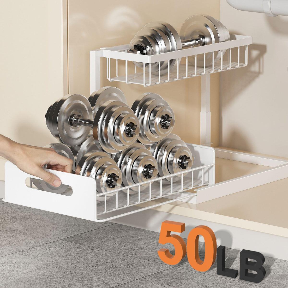 Under Sink 2 Tier Pull Out Cabinet Organizer G5566