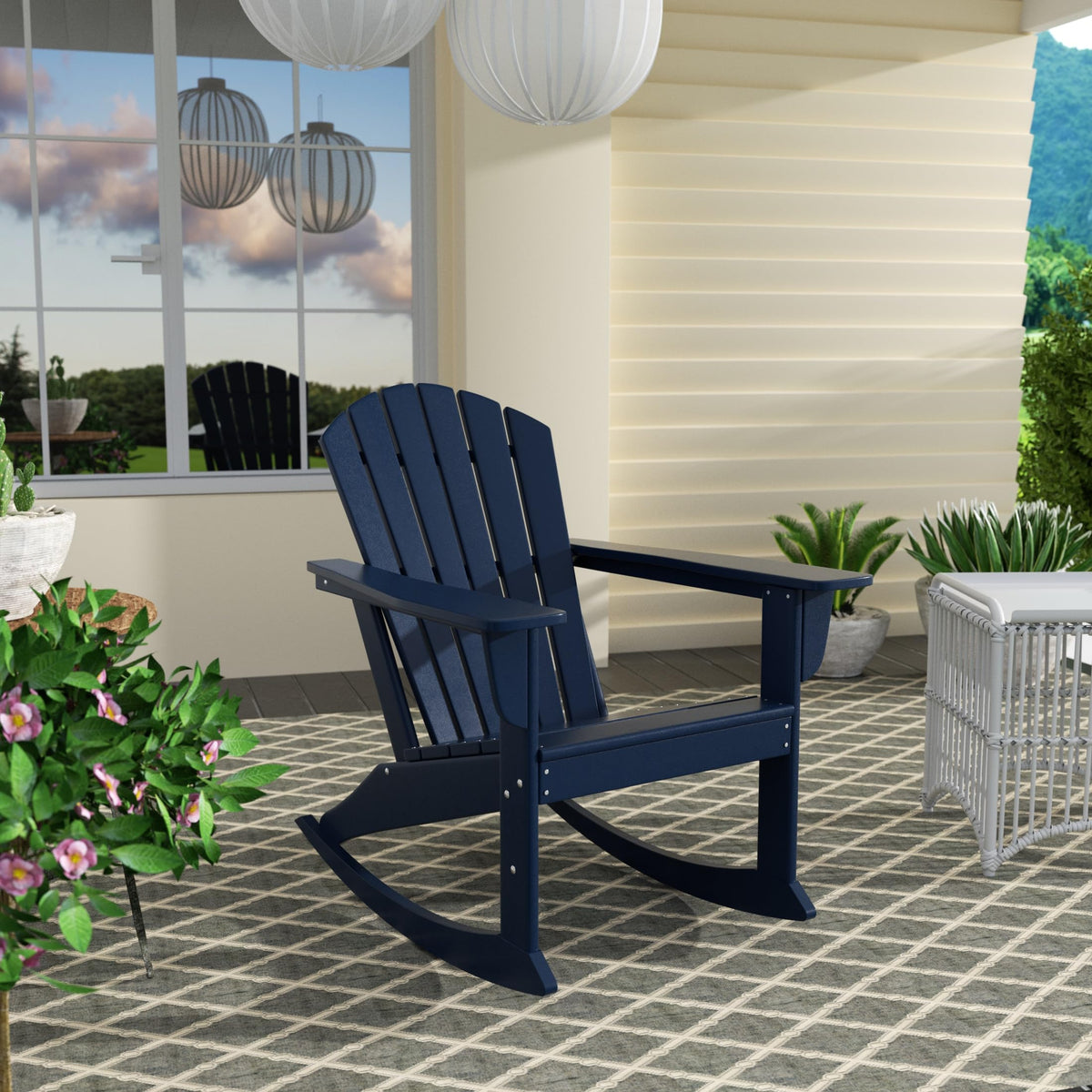 Navy Blue HDPE Adirondack Chair I825988