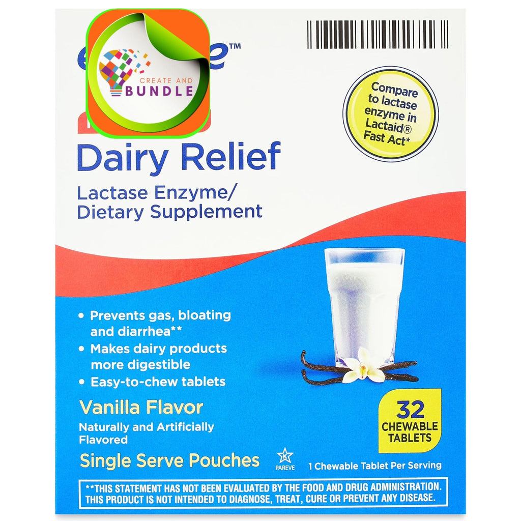 Chewable Lactase Enzyme Tablets Vanilla Flavor 32 Count O15996