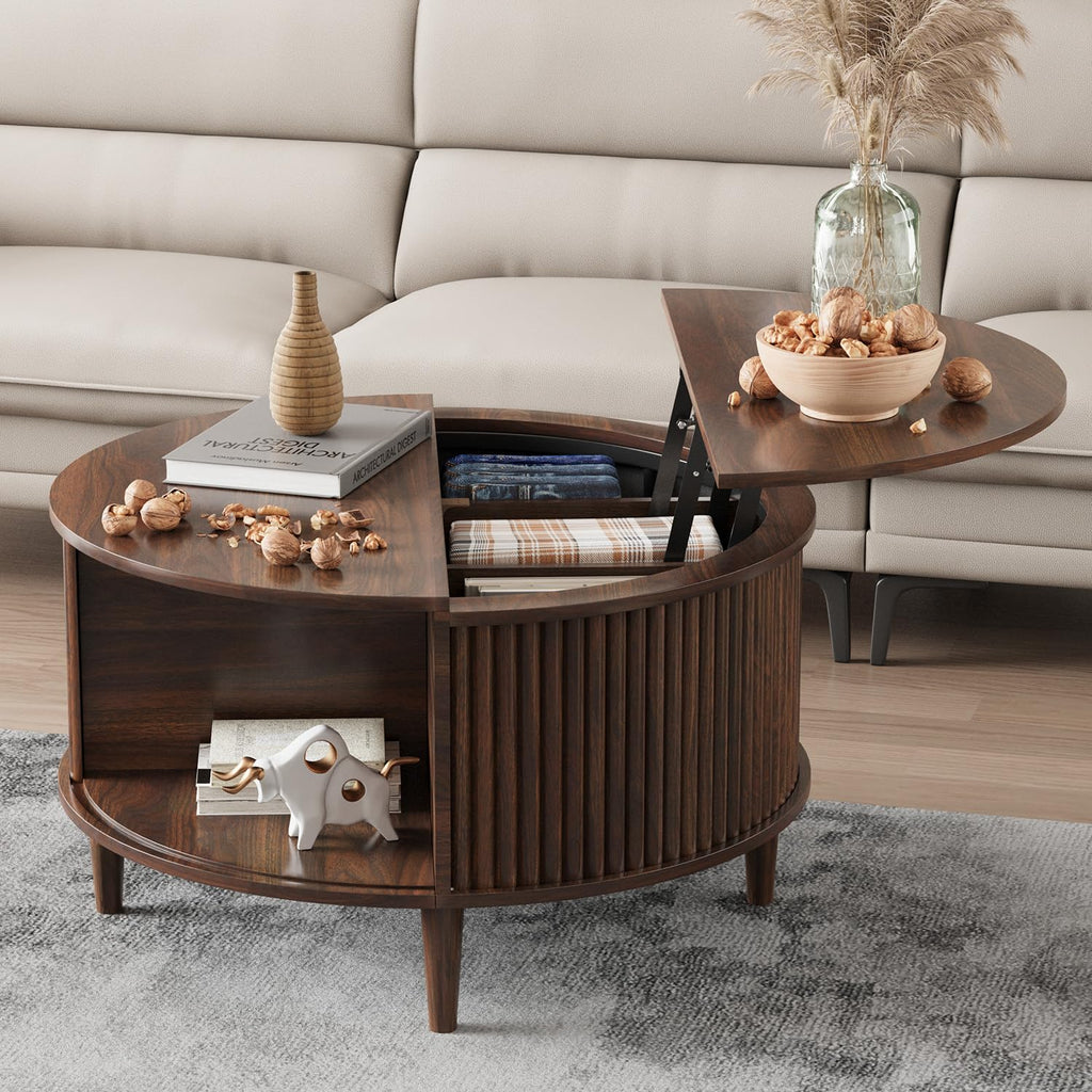 Round Lift Top Coffee Table with Storage P7173