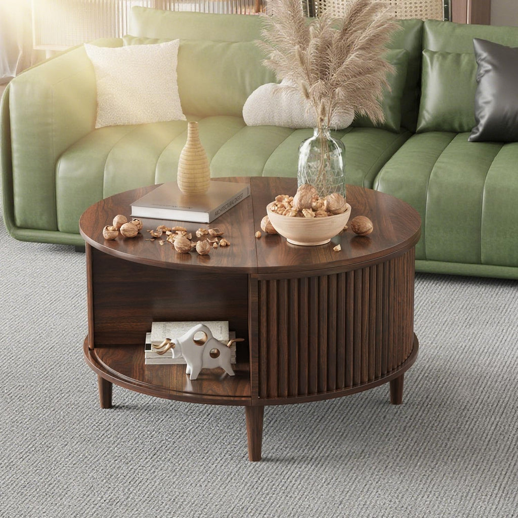 Round Lift Top Coffee Table with Storage P7173
