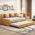 Twin Size Linen Upholstered Daybed with Trundle W5765