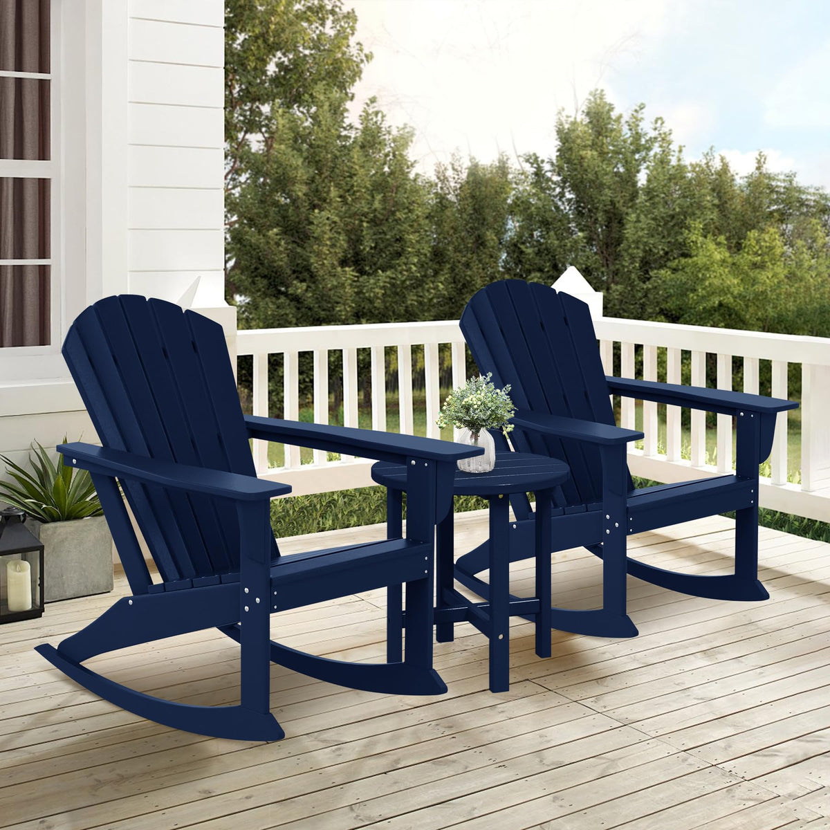Navy Blue HDPE Adirondack Chair I825988