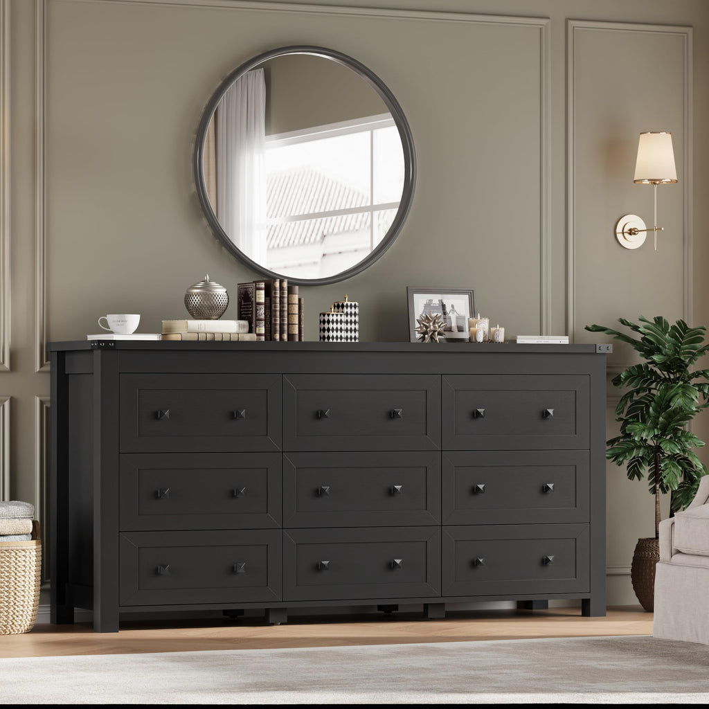 9 Drawer Wood Dresser P21148