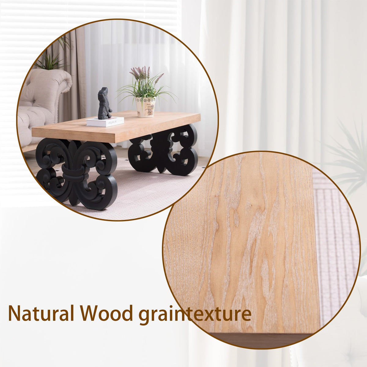 Rectangle Coffee Table with Wood Top F492