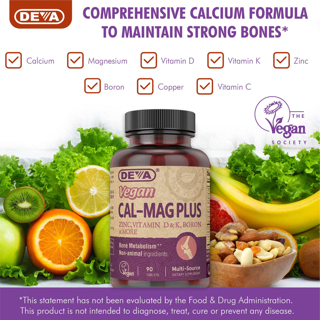 Vegan Calcium Magnesium Supplement with Zinc 90 Tablets X84182