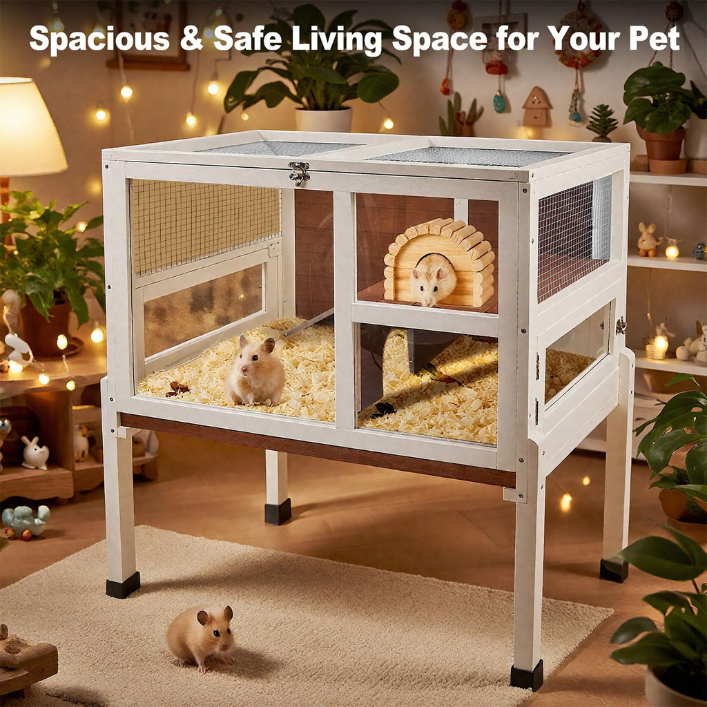 2-Story Wooden Small Animal Cage with Stand B42259