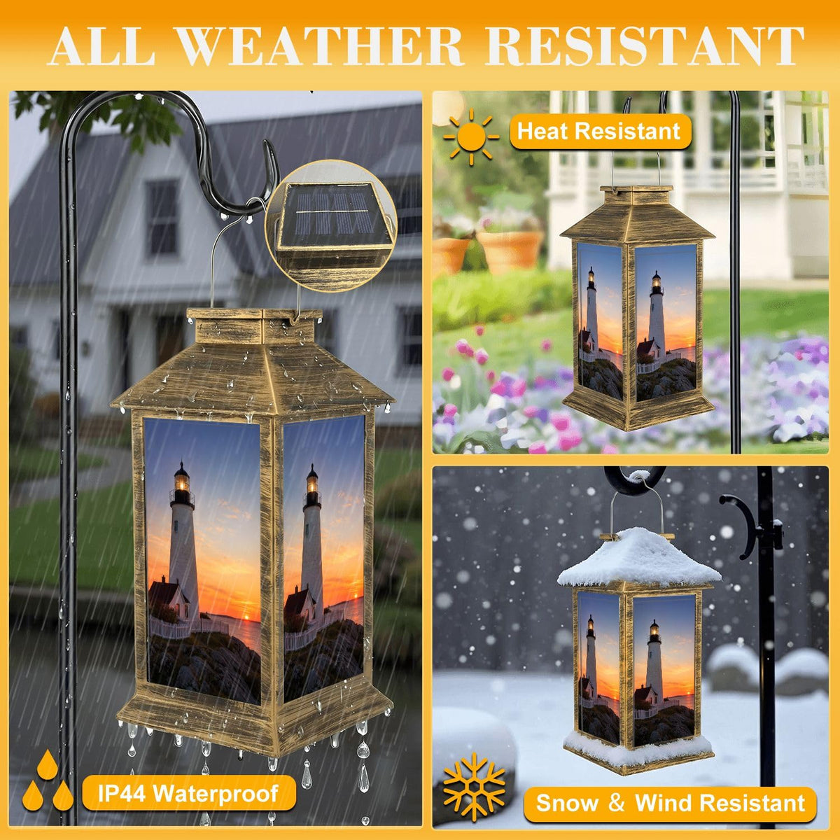 Solar Lantern Outdoor Waterproof LED Hanging Solar Lights M391175