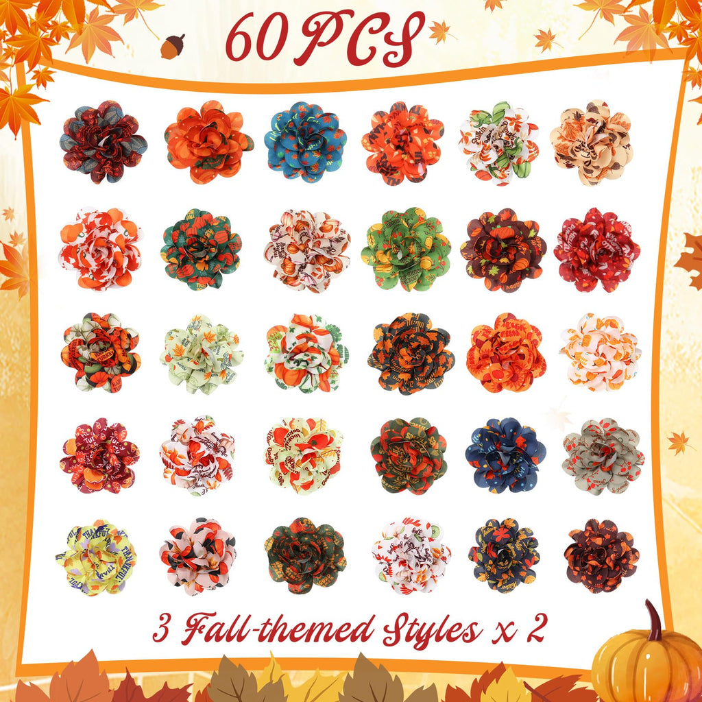 60 Pcs Fall Pet Bow G64178