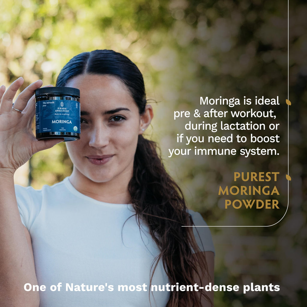 Organic Moringa Oleifera Powder 120 Vegan Capsules I2677